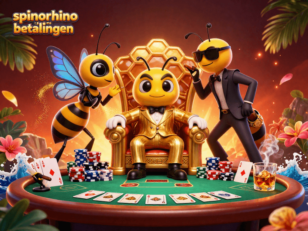 Ervaar de spannende spinorhino casino betalingen met een dramatische casinoscène vol actie.
