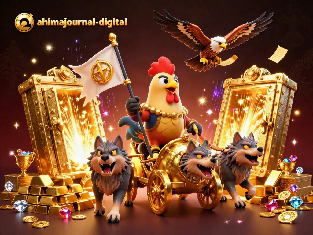 Engage with ahimajournal-digital at the vibrant casino with cartoon characters and golden treasures.