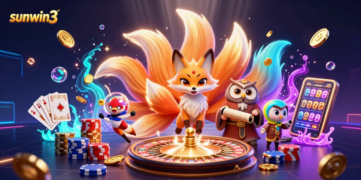 Experience exciting gameplay with sunwin3 in this vibrant 3D casino scene filled with chaos and riches.
